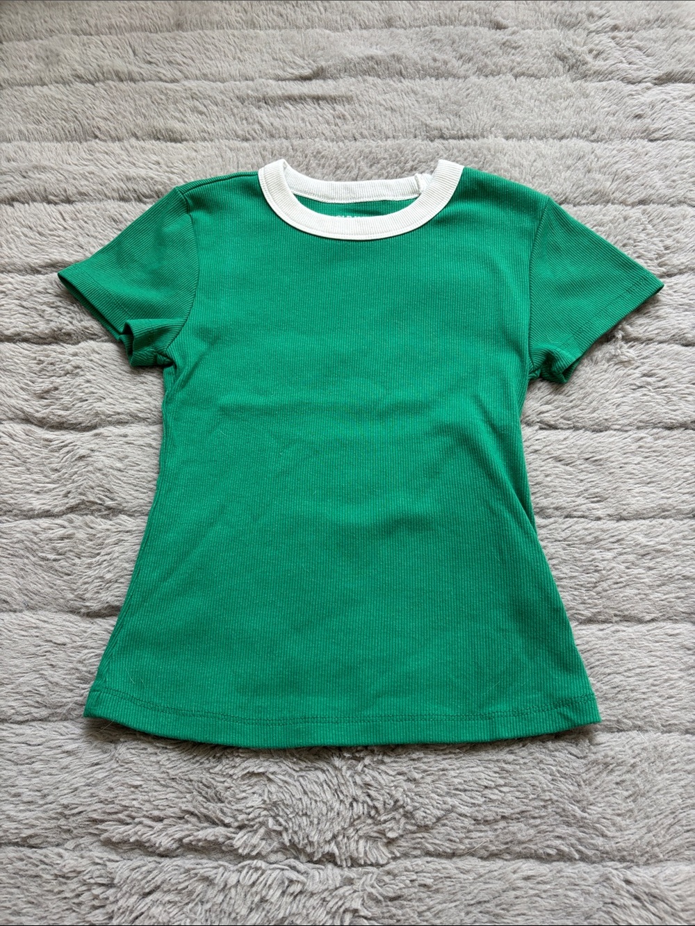 Old Navy Green Short Sleeve Tee with White Collar